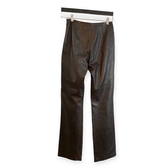 Neto 100% Lambskin Leather High Waisted Pants Colour Brown Size 6 - Picture 8 of 10